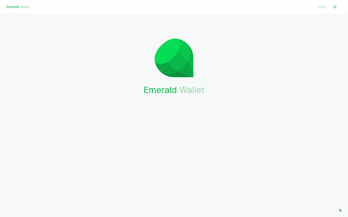 Emerald welcome screen.