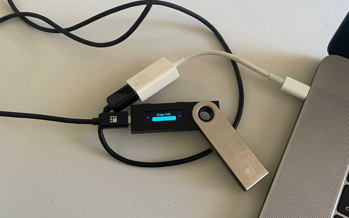 Enter pin to unlock Ledger Nano.