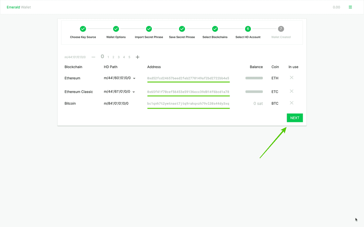 Note same addresses.