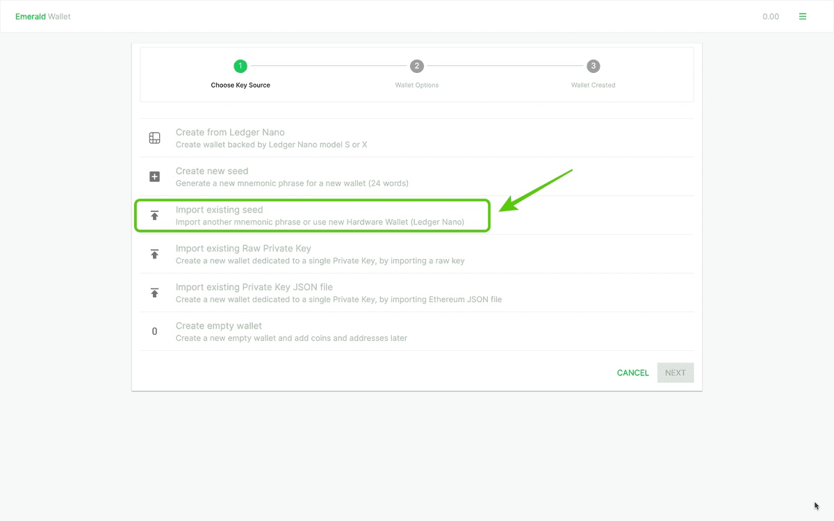 Import existing seed.
