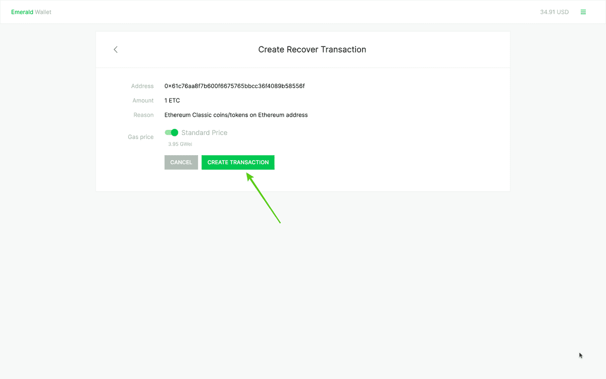 Recovery transaction.