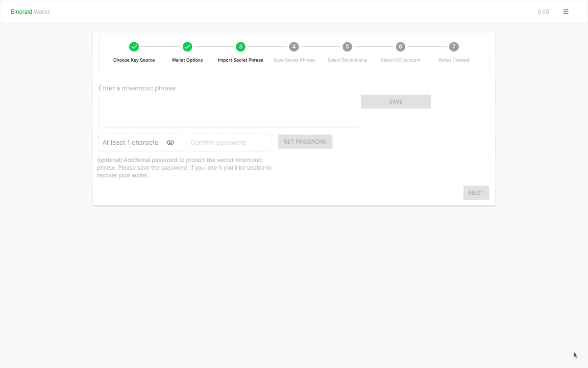Enter secret passphrase.