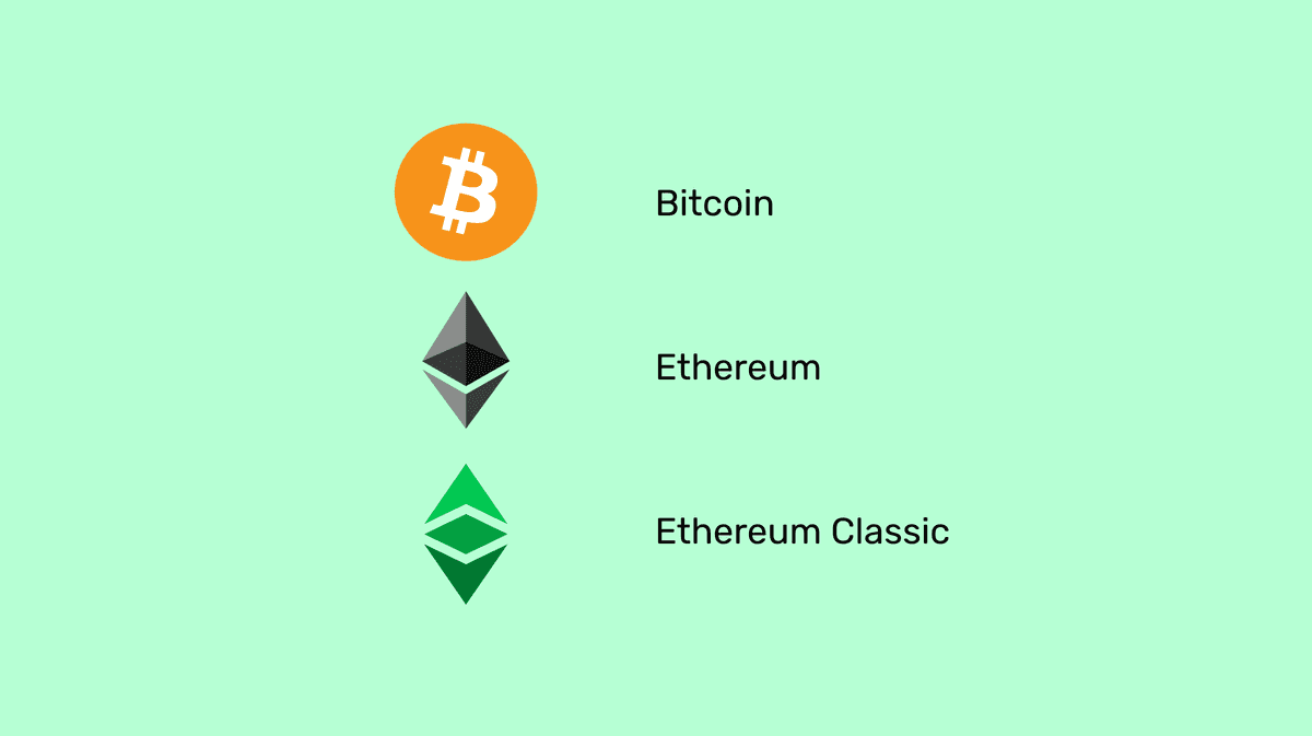 Native cryptocurrencies.