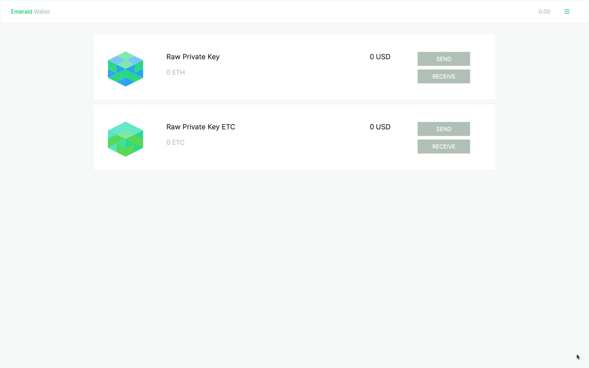 Both ETH and ETC wallets on the home.