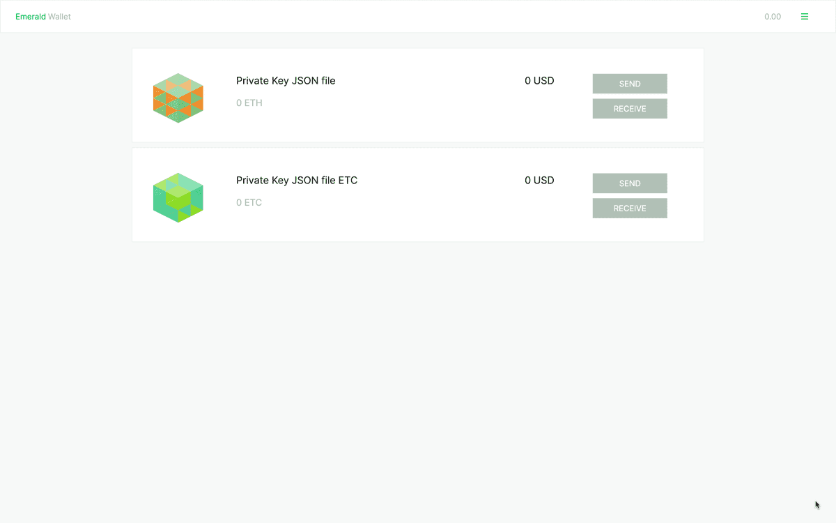 See your wallet on the Emerald home.