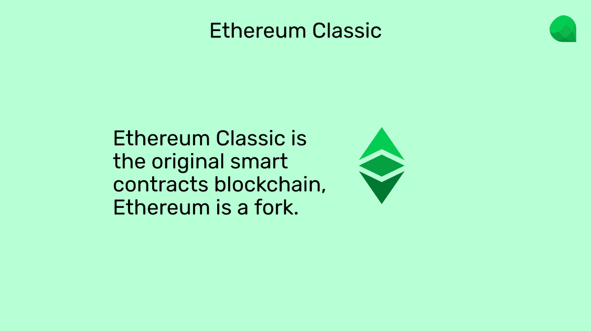 ETC is the original smart contracts blockchain.