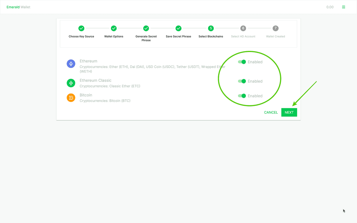 Select cryptocurrencies.
