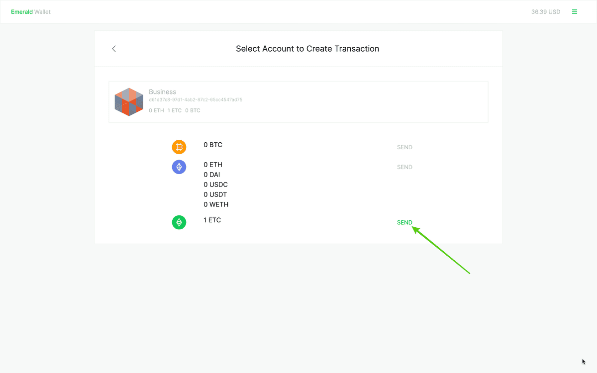 Select cryptocurrency.
