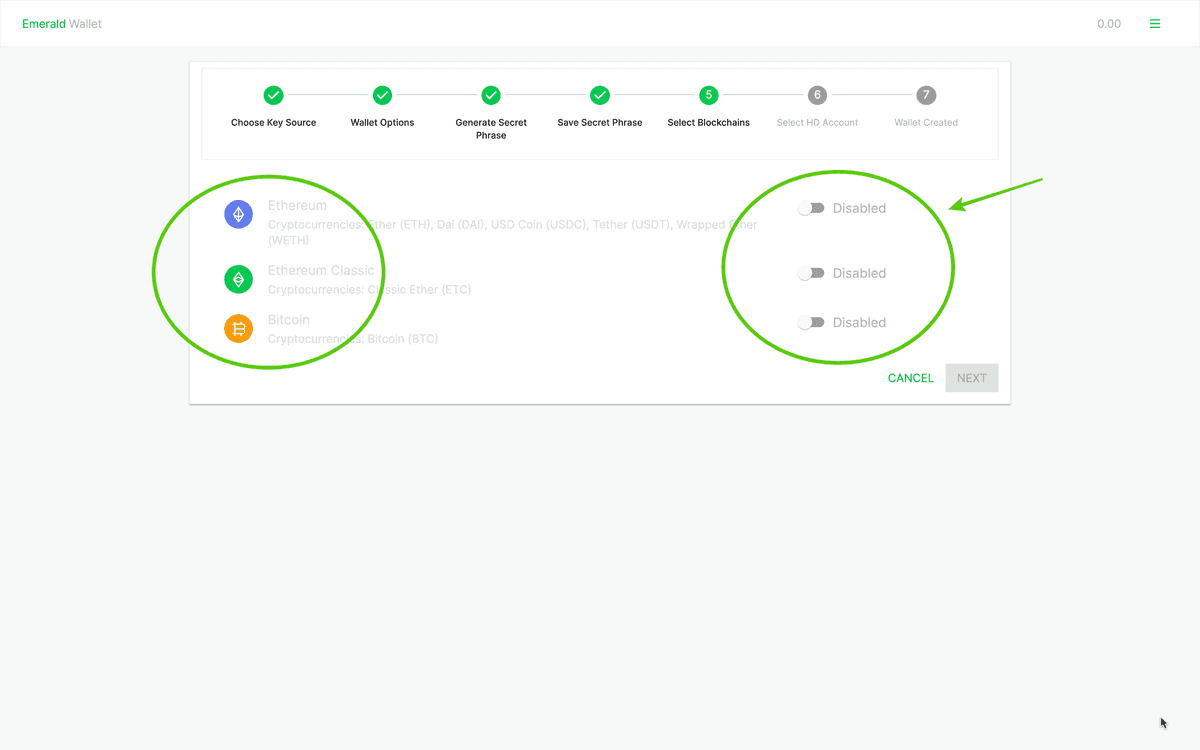 Select cryptocurrencies.