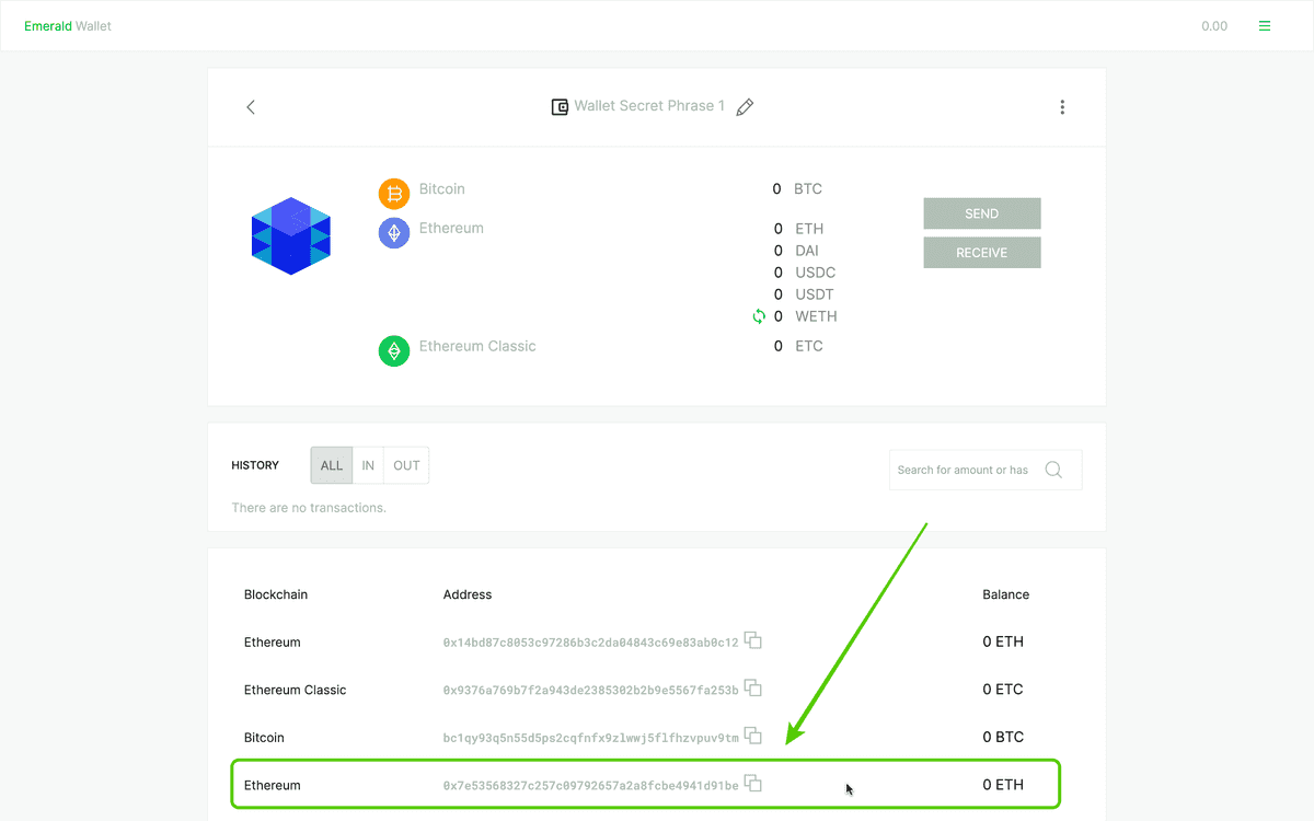 A new Ethereum address has been added to your wallet!